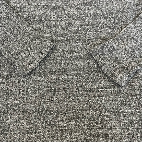 Decree Heather Gray Mock Turtleneck Cold Shoulder Knit Sweater - Picture 9 of 14